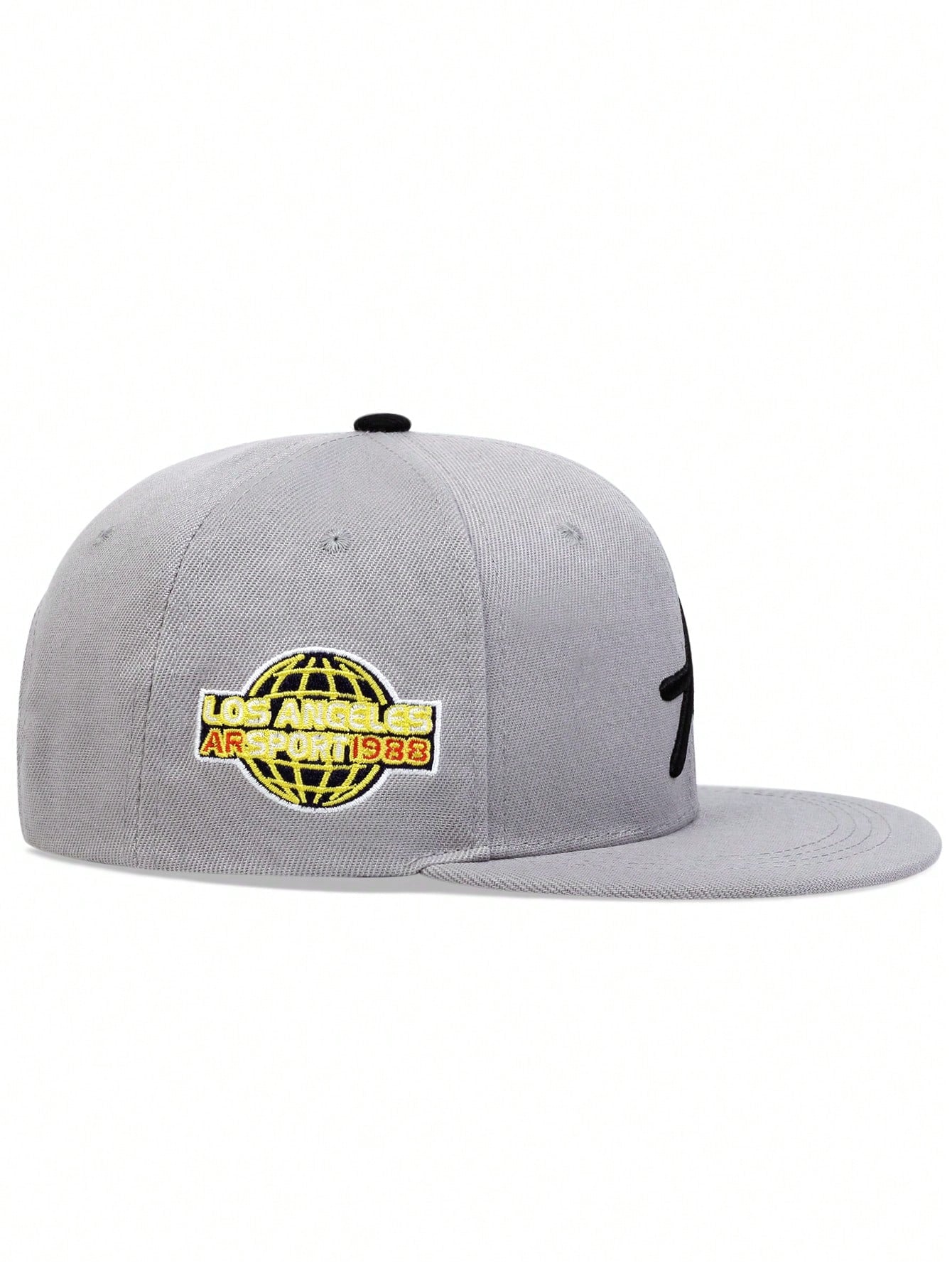 AR 1Pc Men'S Gothic Style Alphabet Embroidered Baseball Cap - Adjustable Sun Protection Sun Hat for Casual Outdoor Wear in Spring and Autumn Street