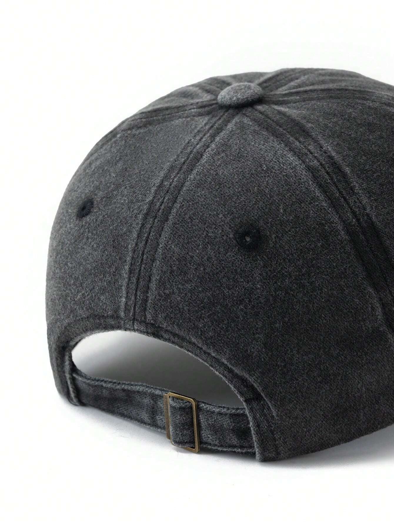 1Pc Unisex Light Grey Outdoor Fashionable Adjustable Washed Baseball Cap
