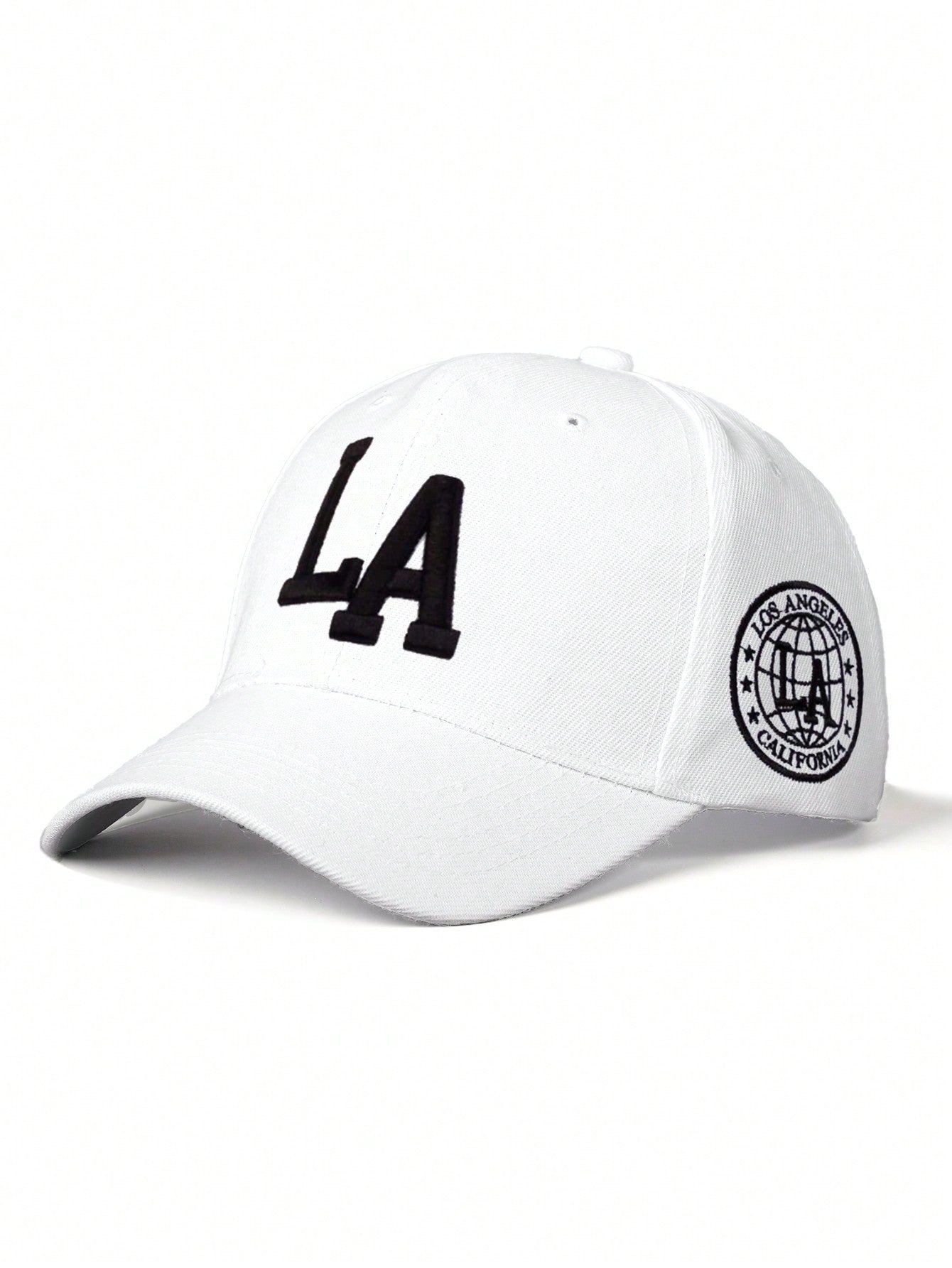 1Pc Embroidered LA Graphic Baseball Cap, Outdoor Soft Top Sun Visor Hat, Adjustable Brim for Men and Women, Spring Autumn Travel Beach Resort, Y2K Style