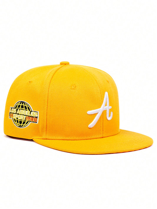 AR 1Pc Men'S Gothic Alphabet Embroidery Baseball Cap with Adjustable Strap for Outdoor Sports, Sun Protection in Spring & Autumn Street