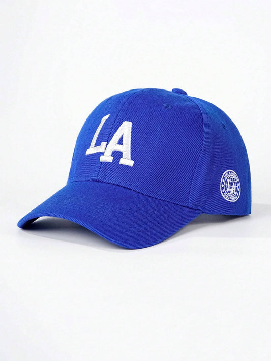 1Pc Embroidered LA Baseball Cap, Soft Brim, Adjustable, Sun Protection, Casual, Suitable for Outdoor, Travel, Beach, Spring/Fall, for Men & Women, Y2K Style