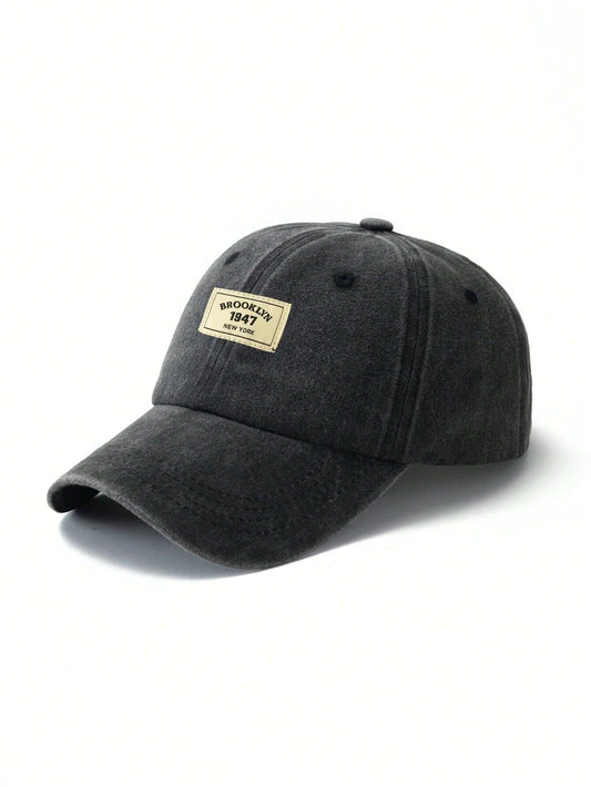 1Pc Unisex Light Grey Outdoor Fashionable Adjustable Washed Baseball Cap