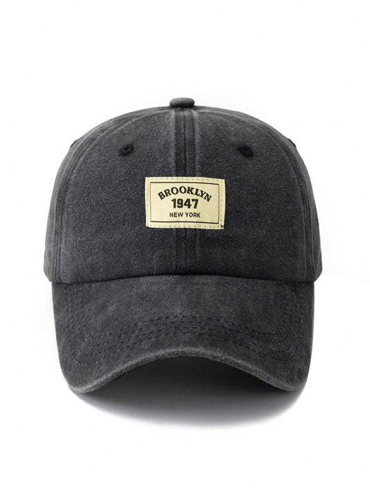 1Pc Unisex Light Grey Outdoor Fashionable Adjustable Washed Baseball Cap